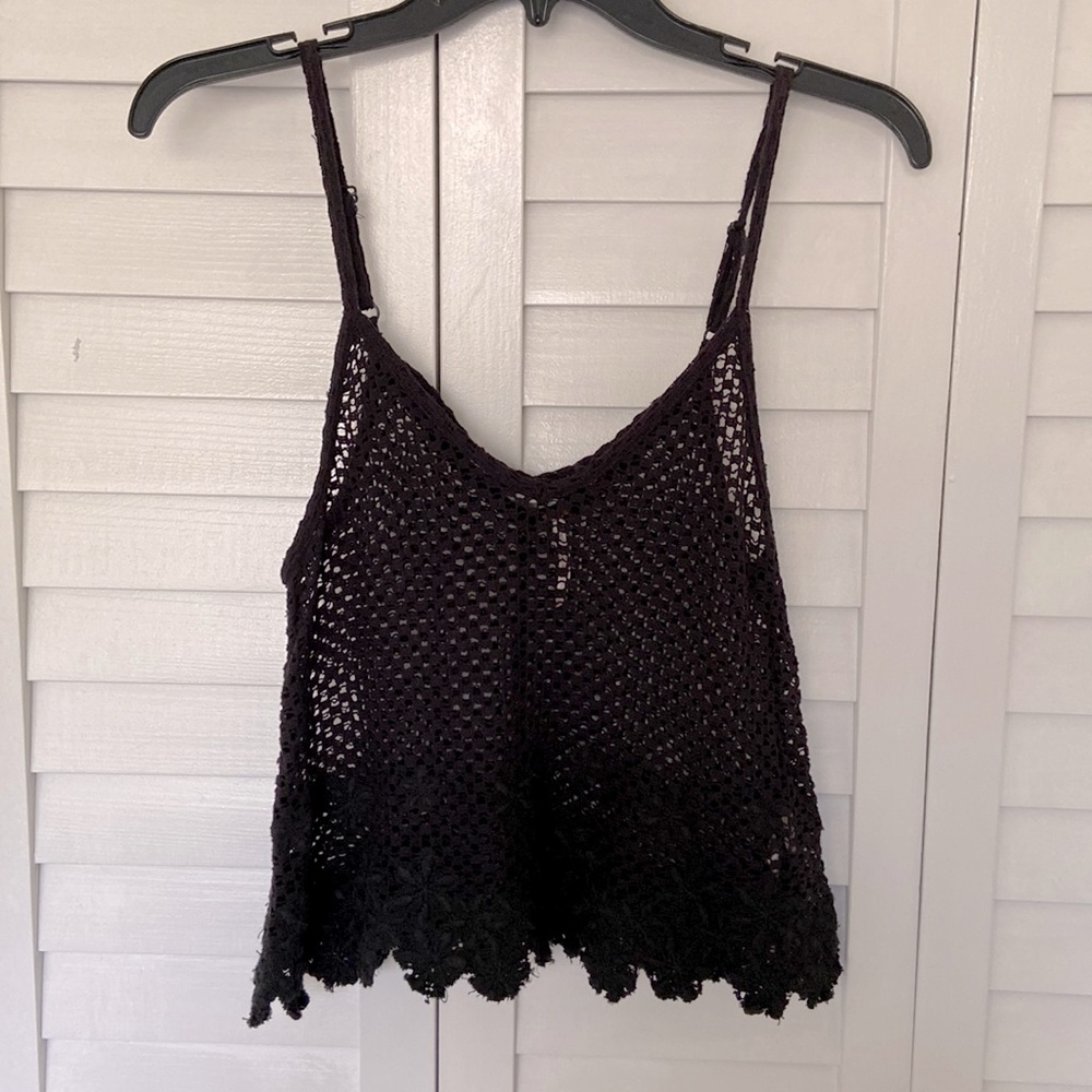 Free People navy blue xsmall crochet tank
